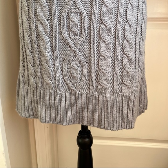 Pink Rose Y2K Cable Knit Off-Shoulder Tunic Length Sweater Dress Gray Sz XL - Picture 6 of 16